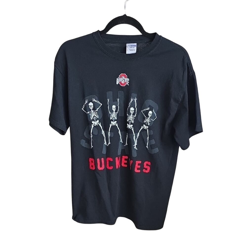 Gildan Ultra Cotton Ohio State Buckeyes Skeleton Black T-Shirt Adult Medium